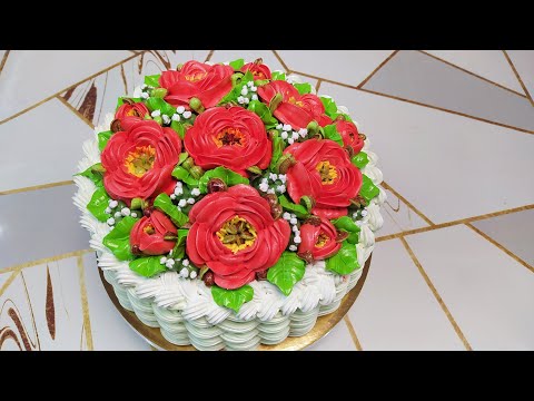 Видео: Торт корзина с пионами