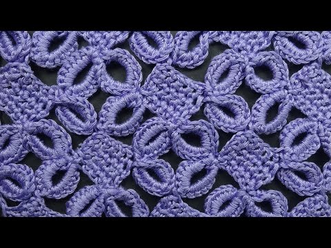 Видео: Ажурный узор с кольцами Узоры вязания крючком crochet pattern free 77