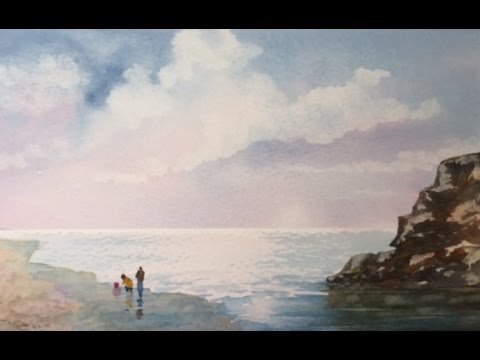 Видео: Облачное небо, легко и простой морской пейзаж.Cloudy Seascape