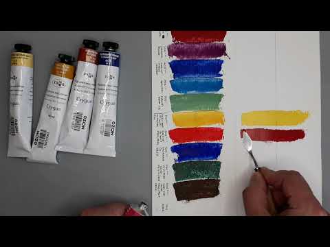 Видео: Масляные краски Гамма Студия и Georgian oil. Распаковка арт материалов, выкраска