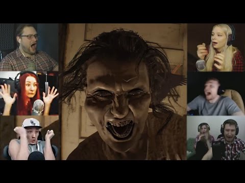 Видео: "Реакции Летсплейщиков" на Скример Маргарет из Resident Evil 7