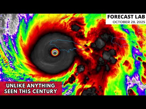 Видео: Вт 28.10.25 — Погода в США | Сильнейший атлантический цунами — невероятная кольцевая структура