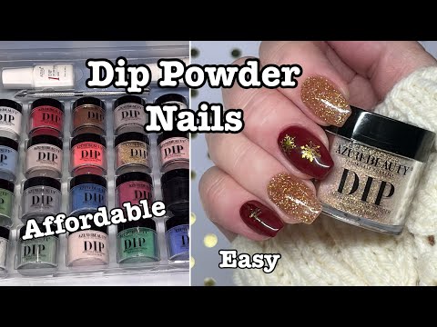 Видео: Как сделать маникюр с пудрой Dip Powder | Обзор рождественского набора Dip Powder от Amazon Azure...