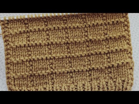 Видео: Теневой узор спицами "Кирпичики" поворотными и круговыми рядами.
