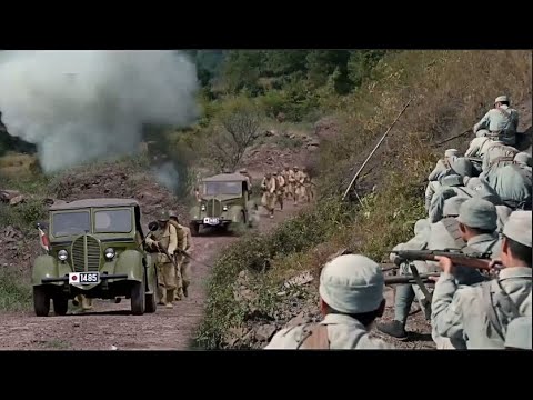 Видео: Китайская армия устроила засаду на японскую армию на дороге, уничтожив их.