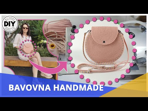 Видео: Круглая сумка DIY. Цвет: розово-персиковый с добавлением радужного.