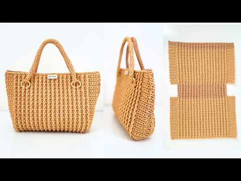 Видео: Простая цельная сумка крючком | Легко для начинающих
