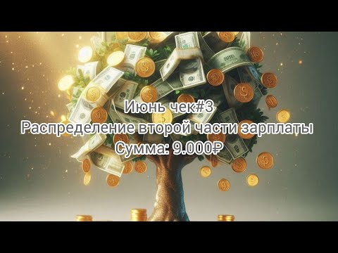 Видео: #13 Июнь чек#3 Распределение второй части зарплаты//Сумма : 9.000₽// Был доп доход