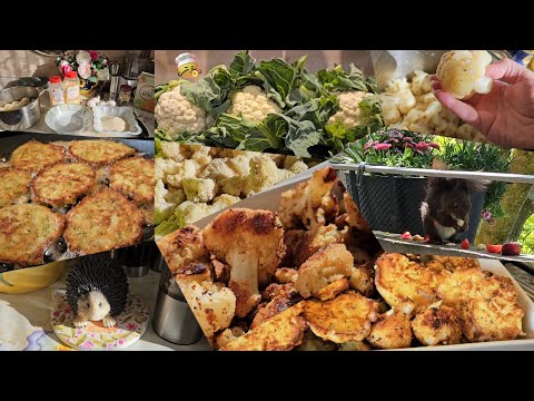 Видео: Цветная капуста в панировке и Оладьи. Любимая белка 😘🐿️🦔👍