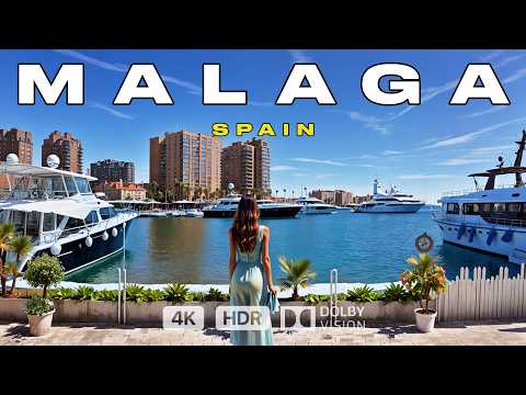Видео: Малага, Испания, пешеходная экскурсия 4K 🇪🇸: Захватывающие виды на побережье и яркая городская жизнь