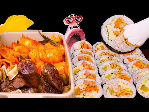 Видео: Корейская еда для души!! Кимбап, Токпокки и сандэ! 🍙🌶️ ASMR Mukbang Eating Show