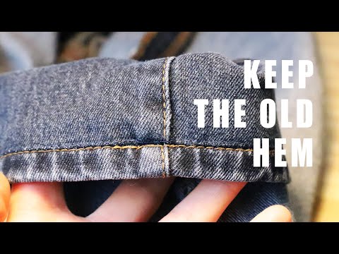 Видео: Как подшить джинсы, используя оригинальный/существующий подгиб — так, будто их не меняли!