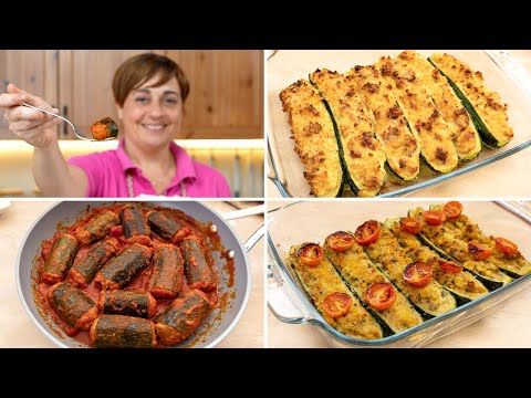 Видео: Фаршированные кабачки - 3 быстрых и простых рецепта - Домашнее приготовление от Benedetta