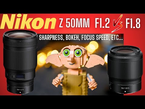 Видео: Обзор лучшего объектива Nikon 50 мм: сравнение Nikon Z 50mm F1.2 и F1.8...