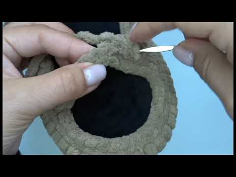 Видео: Тапочки из плюшевой пряжи "Зефирки" с открытым носиком