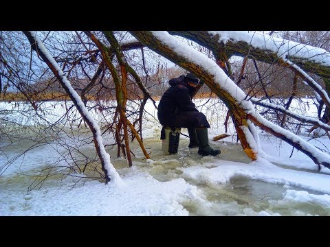 Видео: Ловля КАРАСЯ зимой в густом КОРЯЖНИКЕ