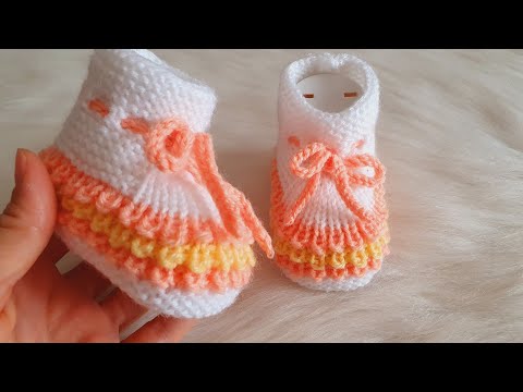 Видео: Модели Easy Booties - Модели детских пинеток - Две пинетки с иглами
