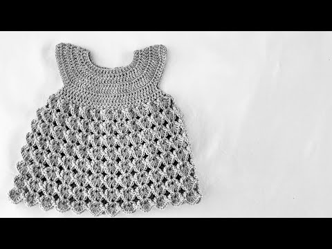 Видео: Детское платье крючком "Луна" 2022 | пример: 9-12 месяцев - как связать детское платье крючком | ...