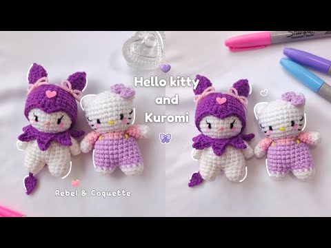 Видео: 🎀 Вязание крючком Hello Kitty и Куроми 😈 Урок | Милые мини-плюшевые игрушки Sanrio