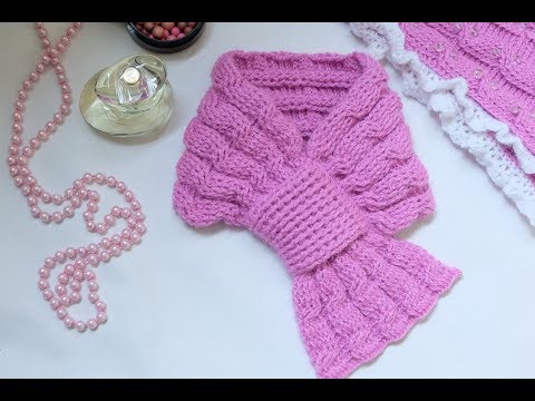 Видео: Шарф крючком узором "КОСЫ"//Узор косы//Crochet scarf with braid pattern