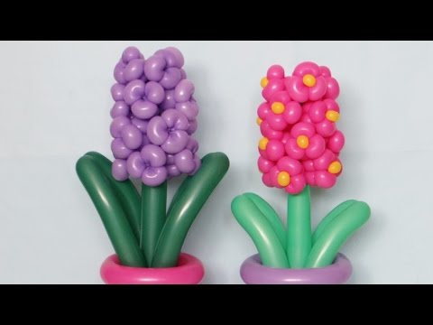 Видео: Цветок гиацинт из шаров / Hyacinth flower of balloons (Subtitles)