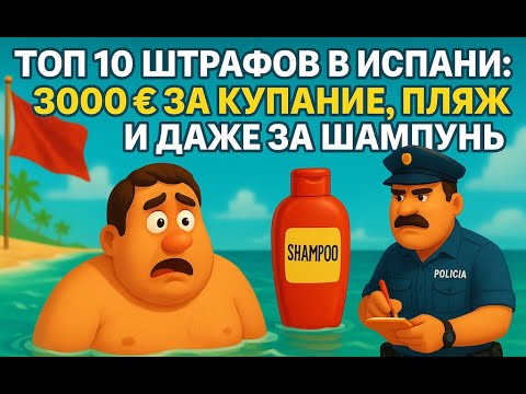 Видео: Топ‑10 штрафов в Испании: 3000 € за купание, пляж и даже за шампунь!