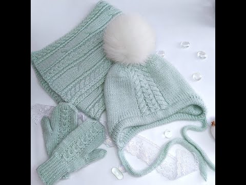 Видео: Шапка с цельновязаными ушками. Мастер-класс