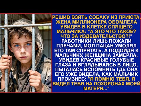 Видео: Решив взять собаку из приюта, жена миллионера обомлела увидев в клетке спящего мальчика...