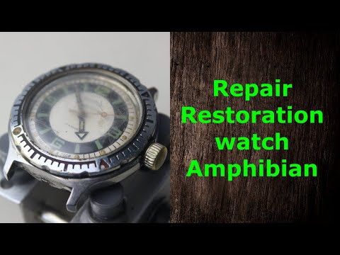 Видео: Watch Restoration old soviet Vostok Amphibian ussr Repair Watch годинник zegar