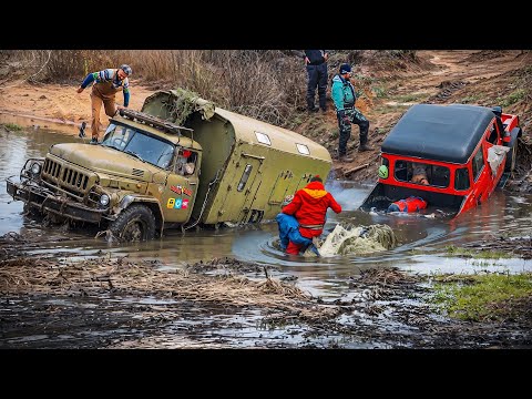Видео: Жесткий тест легенд! СССР против Land Rover на бездорожье. ГАЗ-66, ЗИЛ-131 и УАЗ