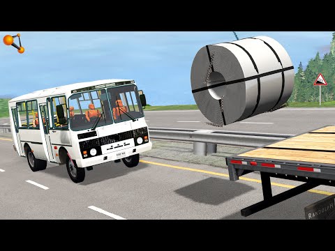 Видео: КАТУШКА СМЕРТИ! ОПРОКИНУЛ ГРУЗ НА ДОРОГУ | BeamNG.drive