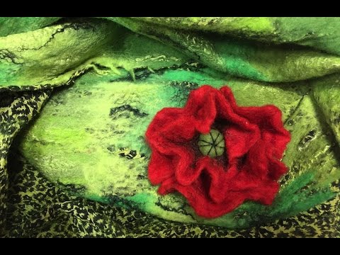 Видео: МАК  -- МОКРОЕ ВАЛЯНИЕ -- ЭТО ПРОСТО.Мастерская  Ирины Кузнецовой / WET FELTING POPPY