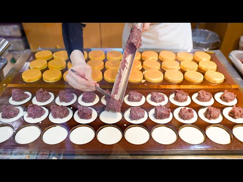 Видео: Как приготовить горячий пирог с пастой из красной фасоли. Еда в Осаке, Япония.