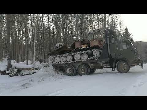 Видео: перевозка трактора тт4 на камазе 5320. Жесть!