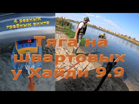 Видео: Тяга на швартовых у Хайди 9.9 с 4-мя разными винтами #лодочныймотор #лодка #лодкадлярыбалки