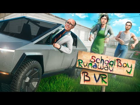 Видео: СБЕГАЮ НА ТЕСЛА КИБЕРТРАКЕ ОТ ЗЛЫХ РОДИТЕЛЕЙ в SCHOOLBOY RUNAWAY в VR в Garry's Mod