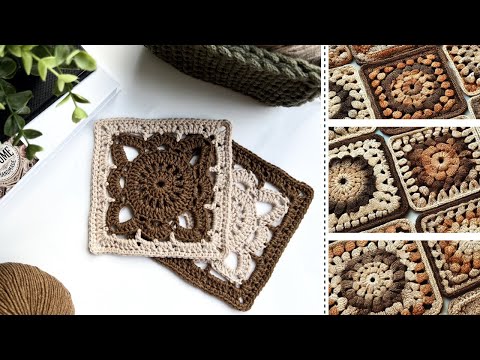 Видео: БАБУШКИН КВАДРАТ крючком из Pinterest. Пошаговый МК со Сменой Цветов Пряжи | качество 4K