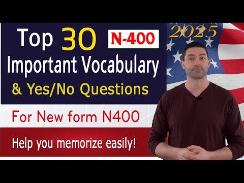 Видео: (Новая форма N400) ТОП-30 основных слов и вопросов «да-нет» (часть 9) для теста на гражданство СШ...