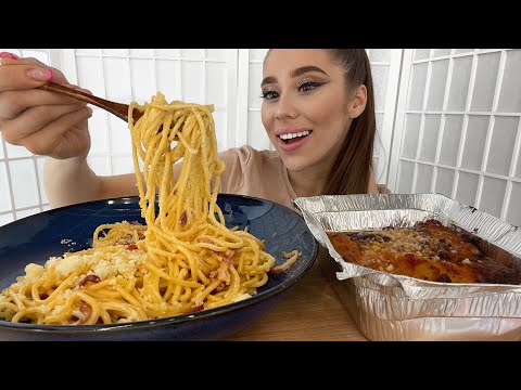 Видео: MUKBANG| ЛАЗАНЬЯ и ПАСТА Карбонара🍝 Обижает мачеха🤬😟😥🙅🏽‍♀️