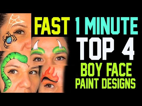 Видео: 4 простых и быстрых идеи для рисования на лице для мальчиков. Урок