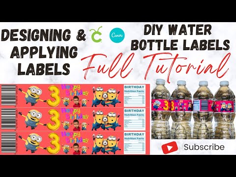 Видео: Как сделать этикетки для бутылок с водой | Как создать дизайн этикетки для бутылки с водой | Перс...