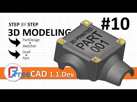 Видео: FreeCAD 1.1: 3D-моделирование, упражнение 10 | 3D-текст с верстаком Draft + Part