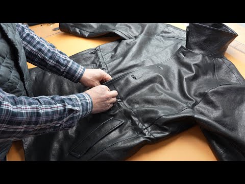 Видео: Процесс изготовления только одной кожаной куртки ручной работы в день. Старый мастер по коже в Корее