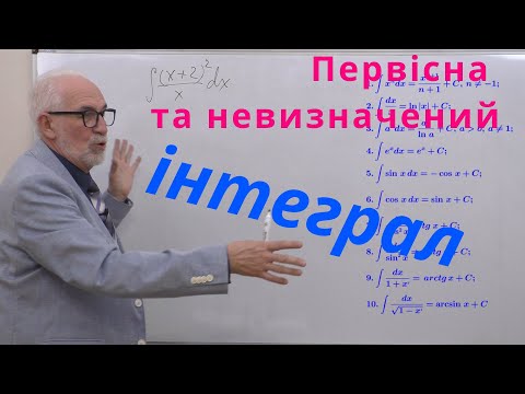 Видео: ІЧ01. Первісна функція і невизначений інтеграл.