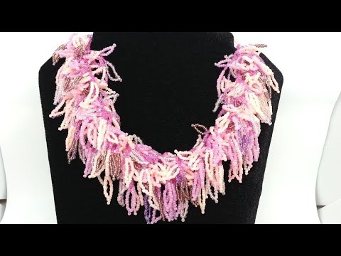 Видео: Necklace/Beaded necklace/DIY necklace/How to/Колье из бисера/Колье каскад/Колье с бахромой