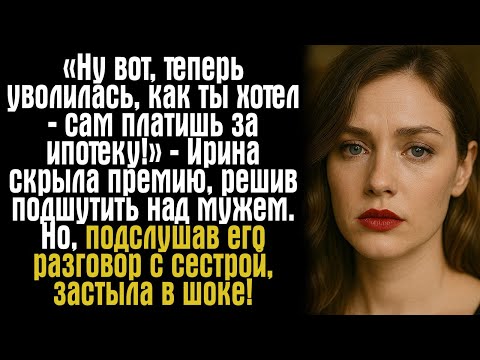 Видео: «Ну вот, теперь уволилась, как ты хотел — сам платишь за ипотеку!» — Ирина скрыла премию, решив...