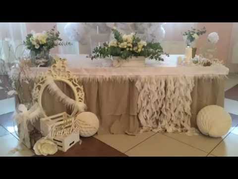 Видео: Идеи декора: бело-золотая Свадьба (помпоны, перья, гирлянда, ваза, подсвечник, номерки столов) DIY