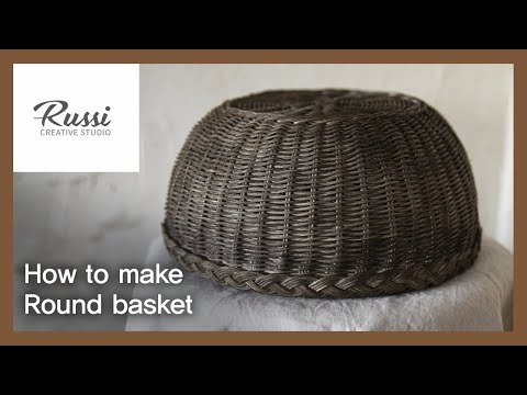 Видео: Изготовление круглой корзины из ротанга [Ratan Craft] Hobby Online Class 104плетеная поделка,трость