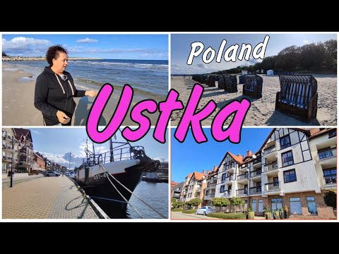 Видео: Ustka, Poland.Устка,Польша, Балтийское море.