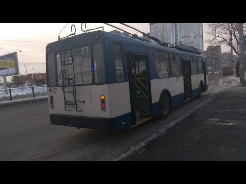 Видео: Троллейбус №27 в парк БТЗ-5276-04 б.1937 (13.01.2019)